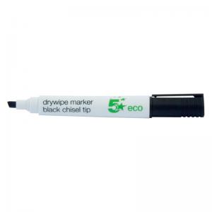 Eco Drywipe Marker Chlorine-free Chisel Tip 2-5mm Line Black Pack of