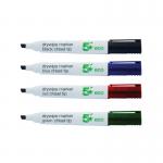 5 Star Drywipe Marker Chlorine-free Chisel Tip 2-5mm Line Assorted (Pack of 4) FS938144