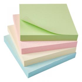 5 Star Recycled Re-Move Sticky Notes Repositionable 76x76mm Assorted Pastel (Pack of 12) 938187 FS938187