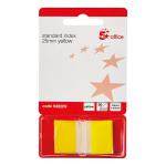 5 Star Office Standard Index Flags 50 Sheets per Pad 25x45mm Yellow (Pack of 5) FS938209