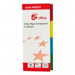 5 Star Office Index Flag Transparent Four Colour (Pack of 5) FS938233
