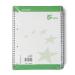 5 Star Eco Spiral Pad 70gsm Ruled Recycled Margin Perforated Punched 4 Holes 100pp A4+ Green & White [Pack 10] 938276