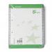 5 Star Eco Spiral Pad Ruled Recycled Margin Perforated 4 Holes 100pp A4+ Green/White (Pack of 10) FS938276