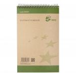 5 Star Eco Shorthand Pad Wirebound 70gsm Ruled 160pp 127x200mm Green/Buff (Pack of 10) FS938287