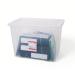 5 Star Office Storage Box Plastic with Lid Stackable 64 Litre Clear 938497