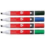 5 Star Office Drywipe Marker Xylene/Toluene-free Chisel Tip 2-5mm Line Wallet Assorted (Pack of 6) FS938640