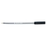 5 Star Office Ball Pen Clear Barrel Medium 1mm Tip 0.7mm Line Black (Pack of 20) FS938643