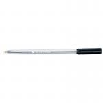 5 Star Office Ball Pen Clear Barrel Medium 1mm Tip 0.7mm Line Black (Pack of 20) FS938643
