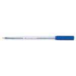 5 Star Office Ball Pen Clear Barrel Medium 1mm Tip 0.7mm Line Blue (Pack of 20) FS938651