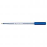 5 Star Office Ball Pen Clear Barrel Medium 1mm Tip 0.7mm Line Blue (Pack of 20) FS938651
