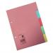 5 Star Office Subject Dividers 5-Part Recycled Card Two-hole Punched 155gsm A5 Assorted 938740