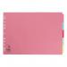 5 Star Office Subject Dividers 5-Part Recycled Card Multipunched 4 Hole 155gsm Landscape A3 Assorted FS938758