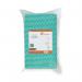 This image features a pack of 5 star cloths and wipes from 5 star facilities. The cleaning cloth has a green wave line pattern and measures 500x300mm. Each cloth weighs 40gsm and the pack includes 50 cloths.