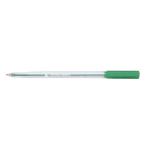 5 Star Office Ball Pen Clear Barrel Medium 1mm Tip 0.7mm Line Green (Pack of 20) FS939915