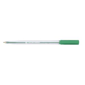 Ball Pen Medium 1mm Tip 0.7mm Line Clear Barrel Green Pack of 20