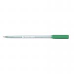 5 Star Office Ball Pen Clear Barrel Medium 1mm Tip 0.7mm Line Green (Pack of 20) FS939915