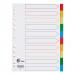 5 Star Elite Dividers 10-Part Polypropylene Multipunched Multicolour Tabs A4 White 940171