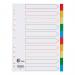 5 Star Elite Dividers 10-Part Polypropylene Multipunched Multicolour Tabs A4 White FS940171