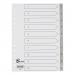 5 Star Elite Index 1-10 Polypropylene Multipunched Grey Tabs A4 White 940244