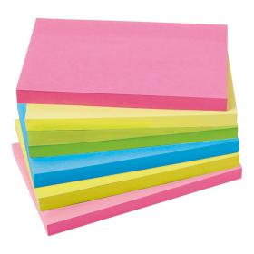5 Star Extra Sticky Notes Repositionable 76x127mm Assorted Neon (Pack of 6) 940576 FS940576