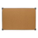 5 Star Office Cork Board with Wall Fixing Kit Aluminium Frame 900x600mm FS940597