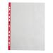 5 Star Office Punched Pocket Polyprop Reinforced Red Strip Top Opening 75 Mic A4 Clear [Pack 25] 940649