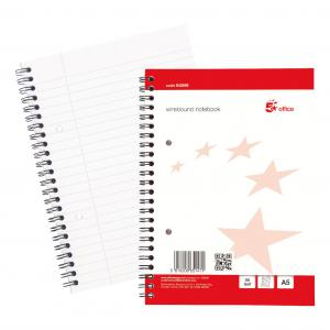 Wirebound Notebook Ruled Margin Perforated 2 Holes 100 Page A5