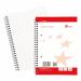 A pack of 10 red and white A5+ wirebound notebooks by 5 Star Office. Each notebook has 100 pages with ruled margins and 2 perforated holes. Perfect for writing, note-taking, and organizing.