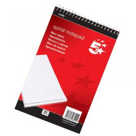 5 Star Wirebound Shorthand Pad Ruled 60gsm 200 Page A5 Red 942601 FS942601