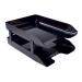 5 Star Elite Exec Letter Tray Riser Height 80mm Black [Pack 4] 943259