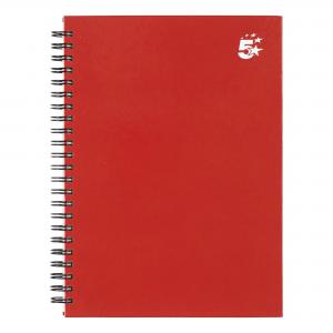 Wirebound Hardback Notebook Ruled A5 140 Page Berry Pack of 5 943445