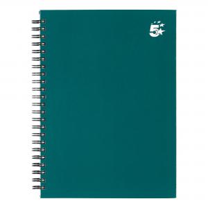 Wirebound Hardback Notebook Ruled A5 140 Page Teal Pack of 5 943453