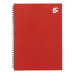 Wirebound Hardback Notebook Ruled A4 140 Page Berry Pack of 5 943466