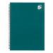 5 Star Office Twinbound Hardback A4 140Pg Teal (Pack of 5) FS943474