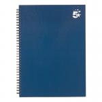 This image features five hardback books with a 5-star rating alongside a pack of 5 twinbound hardback A4 notebooks. The books and notebooks have an indigo color and a total of 140 pages each.