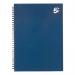 This image features five hardback books with a 5-star rating alongside a pack of 5 twinbound hardback A4 notebooks. The books and notebooks have an indigo color and a total of 140 pages each.