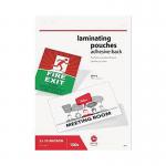 5 Star Adhesive Back Laminating Pouches Glossy 2x75 150 Micron A4 (Pack of 100) FS944467