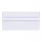 The photo shows a stack of 5 Star DL envelopes, with a white background and measurements of 220x110mm. The envelopes are self-sealing and have a weight of 80gsm, making them sturdy and durable. The pack contains 1000 envelopes, making it a great value for any office or personal mailing needs.