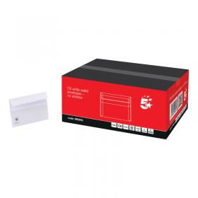 5 Star Recycled C6 Wallet Envelope Self Seal Lightweight 114x162mm White (Pack of 1000) H90019 FSH90019