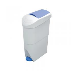 Prestige Sanitary Bin Pedal Operated 20 Litre WhiteBlue WR-FQ-1003 FW352442