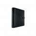 A photograph of Filofax Personal Organisers Filofax Metropol Organiser A5 Black showcases a sleek and professional design. The black leather cover is complemented by silver accents and a secure zip closure. Inside, there are various pockets and sections to keep your life organized.