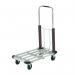 The image shows a sleek and sturdy aluminium trolley from GPC Warehouse. It features a lightweight folding design, perfect for transporting goods or supplies. The trolley is in a vibrant yellow color and has large wheels for easy maneuvering.