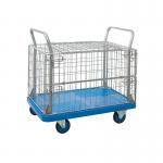 Proplaz Mesh Sided Platform Truck with Hinged Lid and Half Drop Side 300kg Capacity PPU24Y GA74467