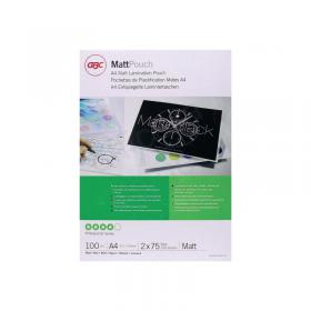 GBC Matt Laminating Pouches A4 150 Micron (Pack of 100) 3747240 GB06736