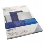 The GBC HiClear A4 Binding Cover 250 Micron Clear pack of 50 contains durable, high-quality binding supplies that are perfect for protecting documents and giving them a professional, sleek appearance. The clear covers allow for easy visibility while the sturdy material ensures long-lasting use. Perfect for any binding project.