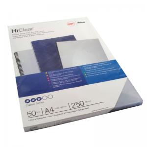 GBC HiClear A4 Binding Cover 250 Micron Clear Pack of 50 41605E