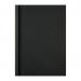 The image features black GBC thermal binding covers made with 1.5mm LeatherGrain material. The A4 covers have a sleek, professional appearance and come in a pack of 100. Perfect for binding and protecting important documents.
