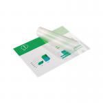 The picture shows a pack of 100 GBC Document Laminating Pouches, specifically designed for A3 sized documents. These glossy pouches have a thickness of 150 micron and are perfect for protecting important papers and photos.