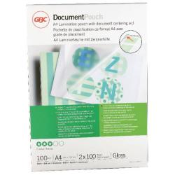 Cheap Stationery Supply of GBC Document Laminating Pouches A4 2 x 100 Micron Gloss Pack of 100 3740306 Office Statationery