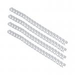 A photograph of GBC Binding Wires GBC WireBind 9.5mm A4 Binding Wires White (Pack of 100) RG810670 GB22105 shows a stack of white binding wires, neatly arranged in a pack of 100. The 9.5mm wires have a smooth finish and are designed for A4 sized documents. The wires are suitable for various binding projects and provide a professional and secure look to the bound documents.